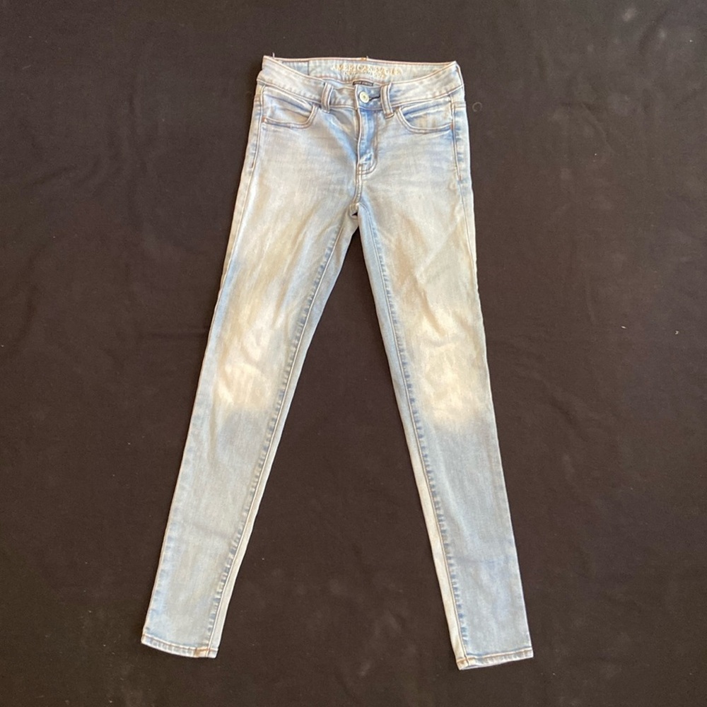 American Eagle Light Wash Super Stretch Jeggings Size 0R